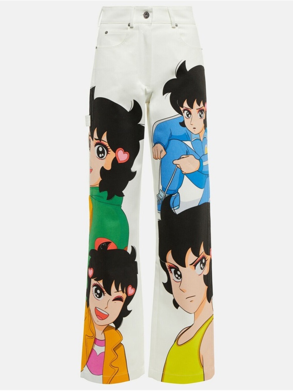 JW Anderson Anime Graphic Print White Jeans US 6 EU 38